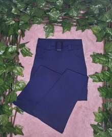 Flare Pants Knitted Fabric Buckle - 藏蓝色 - 查看 2