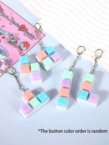 1PC Simple Colorful Keyboard Fidget Toy 4 Keys Keyboard Cube Relief Pressure Relief Keychains,Car Keychain,Bag Pendant,Keychain Accessories,Keyboard Key Design,Adult Finger Keychain,Finger Press Keyring,Calming Keychain,Focus And Relaxation Unzip Keychain Birthday Gifts Party Gifts Holiday Gifts. Car Accessories Bag Charm School Cute Goth Y2k - 彩色 - 查看 2