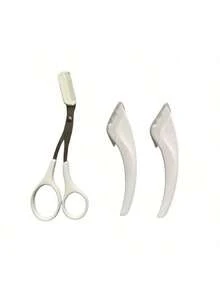 1/2/3pcs, Eyebrow Clippers/Crescent Shaped Eyebrow Trimmer, Blade, Novice Eyebrow Scraper, Male/Female Exclusive Set