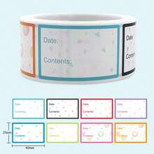 200张可移除冰箱标签，食品储存标签，自粘冷冻标签，易清洁厨房果酱标签，8色食品标签卷 - 多色 - 查看 2