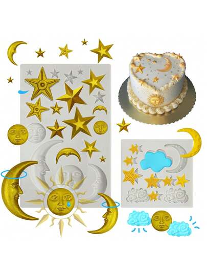 2 Pcs Moon Star Sun…