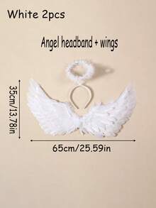 2PCS Halloween Angel Wings/Demonic Wings Set, Feather Props, Suitable For Party Decoration, Dance Events, Performances, Fashion Magazine Shoots, Model Parades And Various Holiday Role-Playing Props (Made Of Natural Feathers)