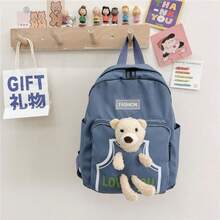 Women's Backpack Random Shipment Model Small Girl With Teddy Bear Decoration Cute Casual Backpack - Baby Blue - View 2