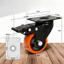 Furniture Wheel Replacement Swivel Brake Rim PVC Kit 4pcs Vmingo