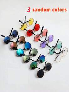 Pet Mini Stylish Sunglasses + Anti-Slip Strap Set, Pet Fashion Accessory, Multi-Color Pet Glasses Suitable For Small/Medium Cats & Dogs, Holiday & Birthday Costume, Photo Prop - Multicolor - View 21