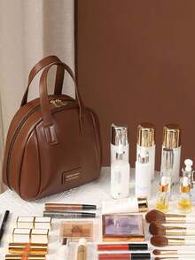 Large Capacity PU Cosmetic Bag,Waterproof Travel Cosmetic Bag,Large Capacity Double Layer Cosmetic Bag,Travel Toiletries Storage Bag, Multi-Functional Makeup Storage Organizer For Women,Suitable For Women's Beauty Tools And Toiletries Storage,Travel Essentials ,Cruise Essentials ,Back To School Essentials,Wedding Bridesmaid Gifts, Mom Gifts, Birthday Gifts, Gifts For Friends And Teachers Holiday Vacation Makeup Bag Makeup Organizer Travel Bag For Women