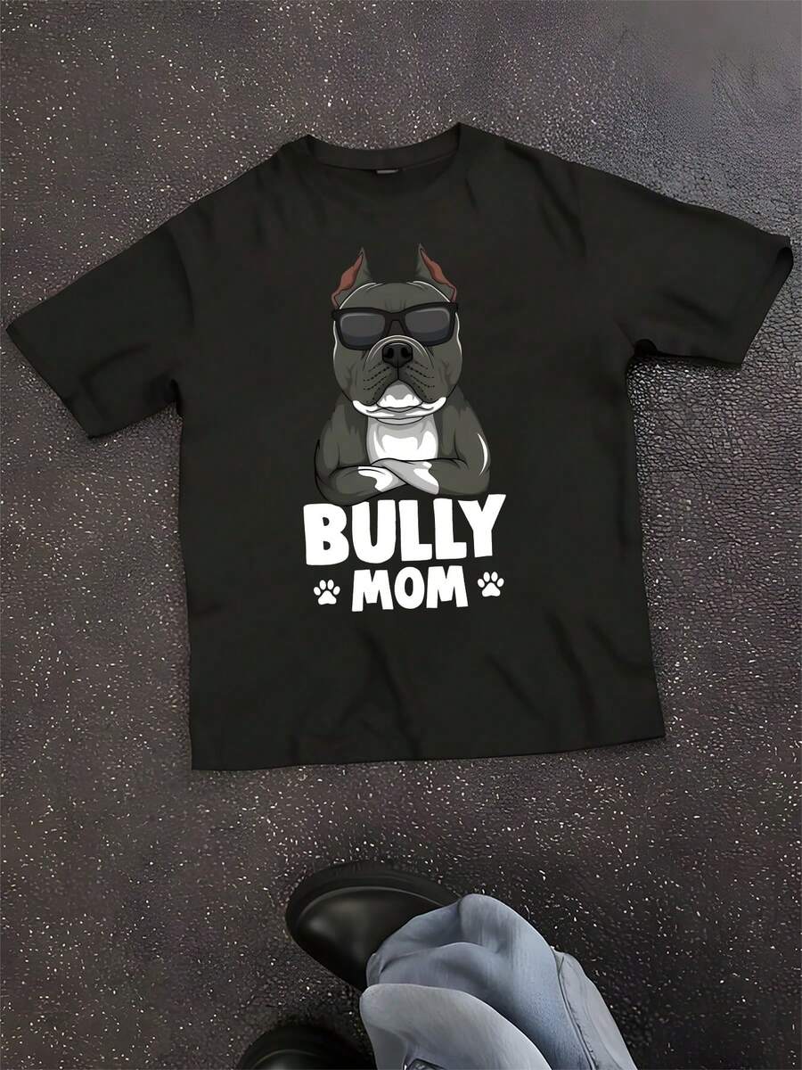 American Bully Dog Mom Women Pullover Hoodie - 黑色 - 查看 1
