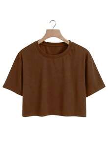 Kit 3 Cropped Basic Women's T-Shirt In Cotton - Multicolor - Ver 6