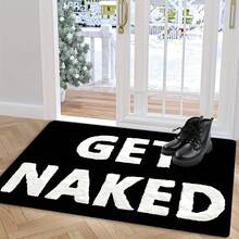 1pc Soft Flannel Bath Mat - "" Black & White Humorous Bathroom Mat - Machine Washable Polyester, Rectangular, Perfect For Home Decor, Bathroom Mat|Playful Text Mat|Machine Washable Mat, Bathroom Decor - khác - Xem 7