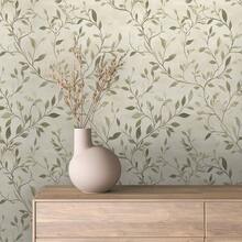 Paper and Wall Wallpaper Bedroom Sticker Wall Decoration For Bedroom Living Room Floral Style - Hoa xanh rêu - Xem 4