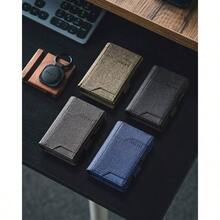 - Airtag Cartera para Hombre RFID Bloqueo Tarjetero para Caballero, regalos billeteras de hombres con llavero dia del padre porta minimalista Wallet negro - Negro + Minimalista - Ver 8