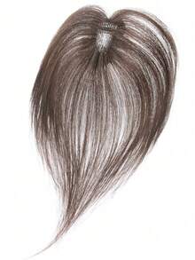 4x6cm Haartoppers mit Pony für Frauen, Clip-In Echthaar-Extensions zum Abdecken von Grauhaaren und Erhöhen des Haarvolumens für lichtes Haar, nahtlose Haarverlängerung, leichtes gerades Haarteil für den täglichen Gebrauch - Verschiedenfarbig - Übersicht 10