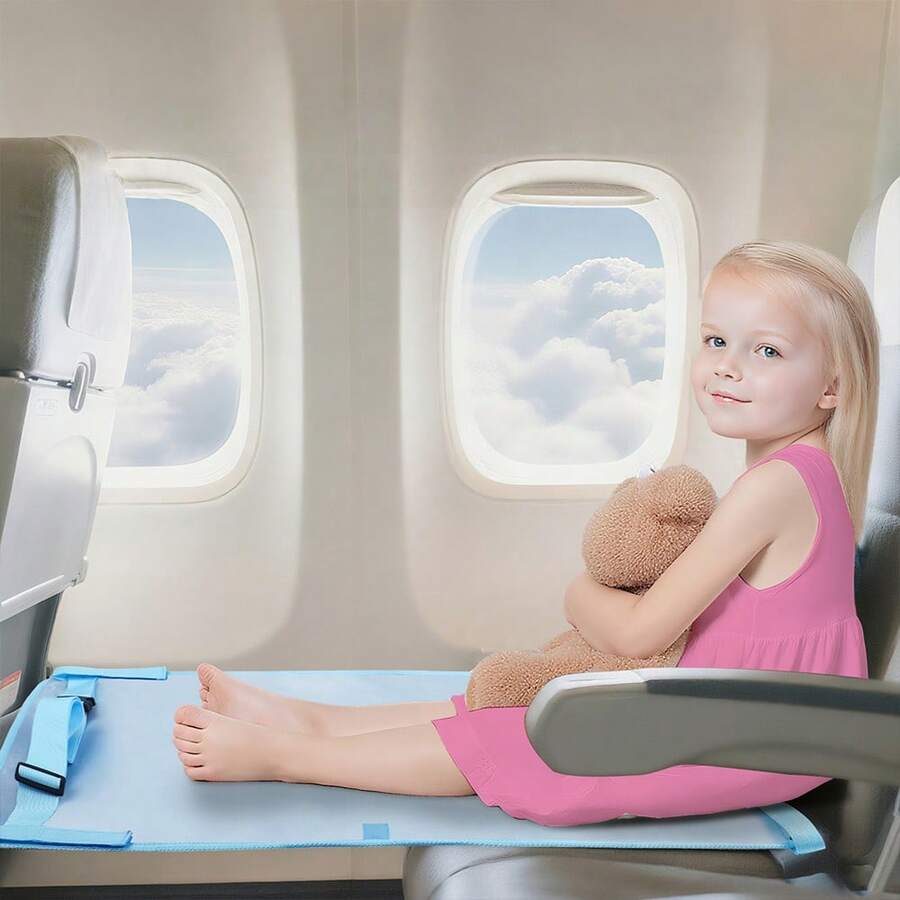 1pc Portable Airplane Seat Extender For Kids, Travel Footrest Hammock Bed, Child Airplane Travel Essentials, Lightweight Travel Hammock Bed For Easy Carry-On