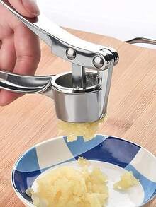 1/2 piezas Prensa de ajo de acero inoxidable - Multiusos, trituradora y exprimidor lavable con exprimidor de jengibre - Accesorio de cocina esencial