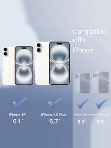 3片装相机镜头保护膜，兼容 17 Pro Max、17、17 Air、17 Pro、16 Pro Max、16、16 Pro、16 Plus、15 Pro Max、15 Pro、15 Plus、14、13、12、11，闪亮独立9H钢化玻璃金属保护壳，高清透明（白色） - 銀色 - 查看 6