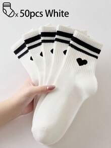 40/30/24/20/10/8/6/4/2 Stücke Unisex bequeme Sportsocken, geeignet für Training/Herbst/Winter, Damen Langsocken, antibakteriell, Schwarz/Weiß Farbe - Verschiedenfarbig - Übersicht 56