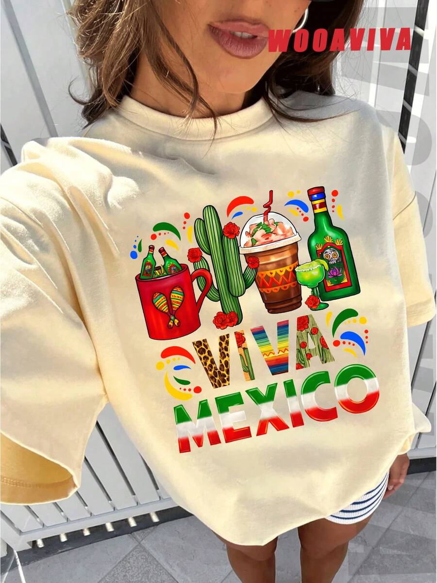 Women T-Shirts - 杏色 - 查看 1