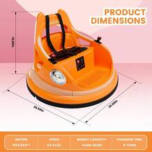 Huisuilinss Ride On Bumper Car,Kids 12V Electric Bumper Car W/Parent Remote,2-Speed,2 Driving Mode,360°Spin,Music & Lights,Toddlers Bumping Toy,Ride On Toys For Boys & Girls - Orange - View 3