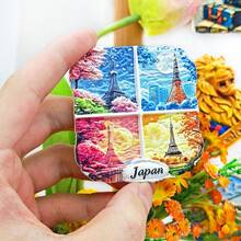 1pc Resin Souvenir Artistic Fridge Magnet Home Decor, Representing Japanese Culture Landmarks Like Tokyo Tower, Mt. , Sakura, Torii Gate, Shrine, Osaka Castle, Carp Flag, Hokkaido, Honshu, Shikoku, Nagoya, Fukuoka, History, Creativity, Cartoon, Kitchen, Office, Shop Decoration - Multicolor - View 8