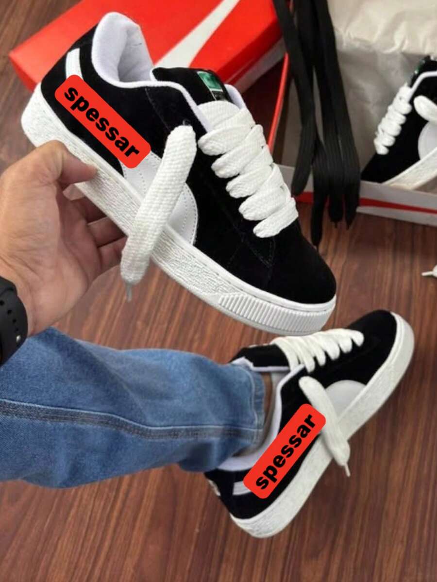 Women's Tennis Shoes Men's Casual Sports Shoes Women's Skate Shoes - Đen và trắng - Xem 1