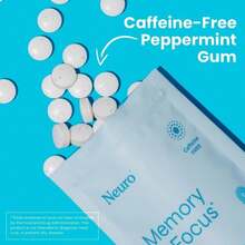 Neuro Memory &Amp; Focus Gum (90 Pieces) - Decaf &Amp; Sugar Free With American Ginseng, L Theanine, Vitamin B12 &Amp; Vitamin B6 For Mental Alertness - Brain Supplements For Memory And Focus - Peppermint Flavor - Flavor NameA - 查看 7