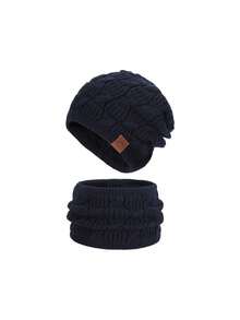 مجموعة قبعة وشال وقفازات للنساء 3 قطع / مجموعة قبعة وشال 2 قطعة / قبعة بيني مضفرة للنساء منفردة مع واقي للأذن، خريف/شتاء