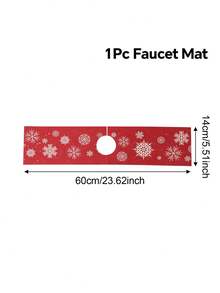 1Pc Christmas Sink Faucet Absorbent Pad,Merry Christmas Dish Drying Mat Including Snowflake,Red White Floral,Gingerbread Man And Christmas Tree Style,10*38/14*60cm Durable And Absorbent Sink Surround Cover,Bathroom And Kitchen Faucet Mat,Christmas Decorations For Home,Xmas Party Decor,Christmas Party Favors,Winter Decorations,Ideal Christmas Decoration Gift,Countertop Protector, Kitchen Sink Mat,Washbasin Protector - Multicolor - View 11