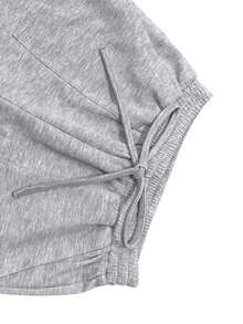 2pcs/Set Women Casual Jacket And Straight Leg Pants - Grey - View 7