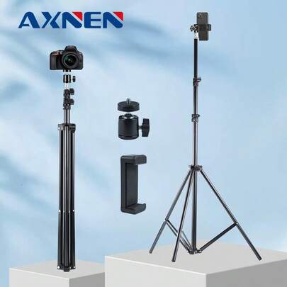 TOKQI 2M Professional Universal Phone Tripod & Light Stand, 3kg Load Capacity Adjustable Support For Ring Light, Photography Lights, Smartphones, Small Cameras