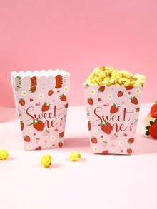 10 pièces Boîte de pop-corn en forme de fraise et de marguerite, boîte de rangement de collations, boîte de rangement de bonbons, boîtes alimentaires jetables, boîte de cuisson de biscuits, gobelets à pop-corn, fournitures pour soirée cinéma en famille, vaisselle jetable, fournitures de fête de fraises, fournitures de fête d'anniversaire, fournitures de mariage, faveurs de shower de bébé, décoration de gender reveal party, fournitures de fête de vacances