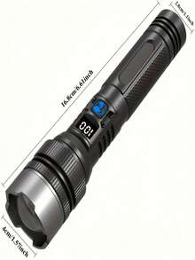 1 lanterna LED recarregável superbrilhante - luz tática de alta intensidade, carregamento USB, 3 modos, bateria 18650 de longa duração, design ergonômico, adequada para camping, caminhadas, aventuras ao ar livre, emergência em caso de falta de energia, portátil