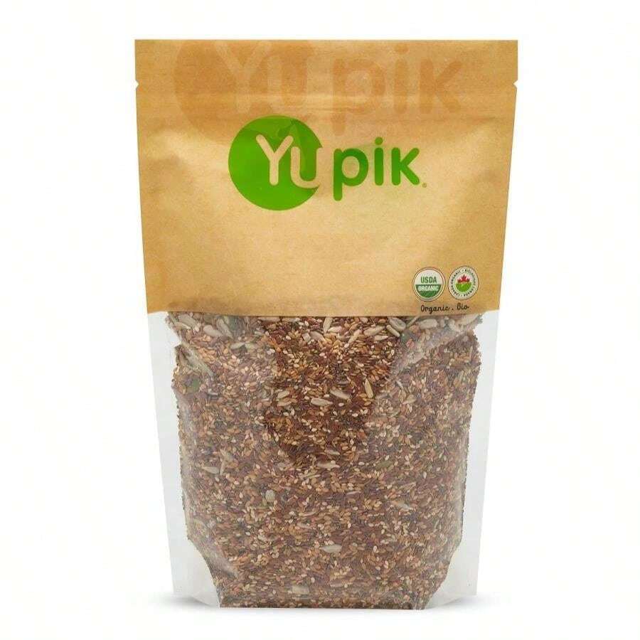 Yupik Organic Super 6 Seeds Mix, 22 Lb (352 Oz), GMO-Free, Kosher, Vegan, Rich In Fiber, Nutritious Raw Snack &Amp; Topping, With Brown &Amp; Golden Flax Seeds, Sunflower, Sesame, Chia &Amp; Pumpkin Seeds - Flavor NameA - 查看 1