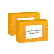 Turmeric Lemon Kojic Acid Soap,Suitable For Face, Bath And Facial Soap, Handmade Soap Cleanser,Exfoliating,Rich Foam Deeply Cleanses And Smoothens Skin