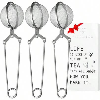 Snap Ball Tea Strainer 3 Pack Tea Infuser With Handle Tea Mesh Infuser Snap Ball Strainer Steep Loose Leaf Tea Infuser Fine Mesh Ball Tea Strainer Spices And Seasonings