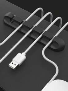 1pc Multi-Slot Cable Management Clip, Silicone Desktop Cable Organizer Winder, Self-Adhesive Cable Tidy Holder For Desk, Home, Office And Car - Bedside Table Cable Rack Accessory - Multicolor - View 11