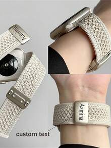 1pc Customizable Watch Band, Fashionable Breathable Nylon Woven Strap, Suitable For 49mm, 46mm, 45mm, 44mm, 42mm, 41mm, 40mm, 38mm; Magnetic Nylon Woven Watch Band, Suitable For 10/9/7/6/5/4/3/2/1, Adjustable - Valentine's Day And Mother's Day Gift, Personalized Customization, Birthday Surprise For Girlfriends - Multicolor - View 8