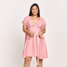 Conjunto Saída de Maternidade Camisola de Amamentação com Robe | 310.811 - Rosê - Visão 2