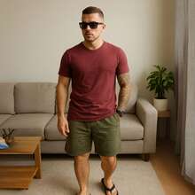 Kit Of 3 Classic Modal T-Shirts, Quality And Durability For Men, Modella - BROWN+WINE+GREEN - View 6