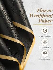MEHELANY 20pcs Waterproof Flower Wrapping Paper, Floral Shop Supplies, Suitable For Weddings, Birthday Gifts, Mother's Day, Anniversaries, Graduations, DIY Crafts, Daily Flower Packaging - Black - View 3