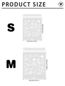 10/100个装面包袋、三明治袋、烘焙切片吐司全麦欧式面包自封包装袋、烘焙食品包装袋、透明自粘包装袋、饼干包装塑料袋，适用于饼干、切片面包、甜甜圈、糖果包装 - 彩色 - 查看 12