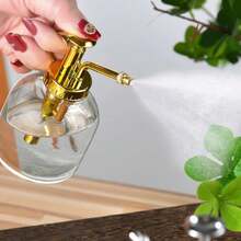 Regadera de vidrio transparente de 220-360ml, aspersor de agua para el hogar y jardinería, regadera en aerosol, decoración del hogar - L 360ml bronce antiguo - Ver 4
