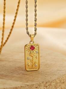 原创新款女王魔术师月亮项链无锈蚀不锈钢首饰 18K 镀金装饰