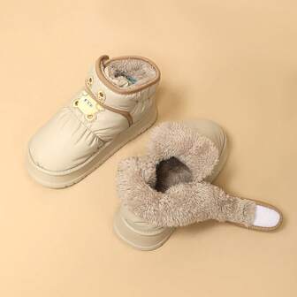 Women's Casual Buckle Closure Winter Thermal Lined Warm Snow Boots