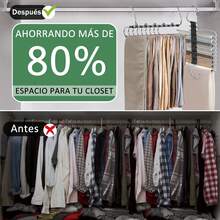 4 PCS Perchas Ganchos para Pantalones Ropa de 36 Niveles Acero Inoxidable Multifuncional, organizadores Ropa Plegables Antideslizantes, Bufandas, Pantalones, Corbata, Colgador, ahorra espacio (4) - 4 - Ver 3