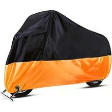 Universal Outdoor Motorcycle Cover, Waterproof, UV-Scratch-Resistant, Heat-Resistant, Size M – Orange & Black - trái cam - Xem 1