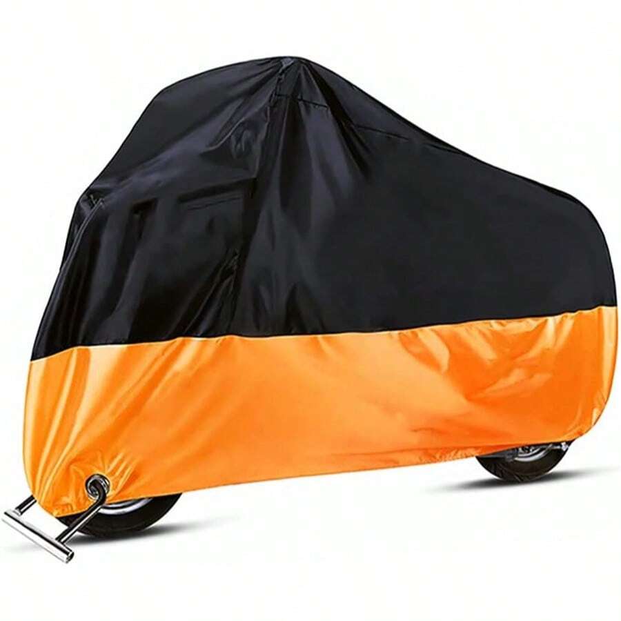 Universal Outdoor Motorcycle Cover, Waterproof, UV-Scratch-Resistant, Heat-Resistant, Size M – Orange & Black - trái cam - Xem 1