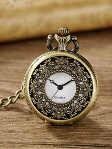Vintage Hollow Tree Of Life Quartz Pocket Watch With Accessories