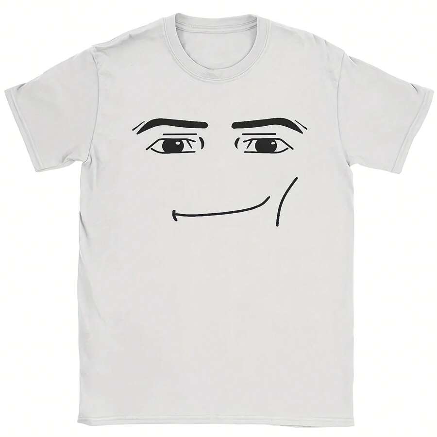 Anime Robot Robloxs Face T-Shirts Women Fun Tees Crew Neck Short Sleeve T Shirts Women Clothing Harajuku T Shirts - Trắng 24 - Xem 1