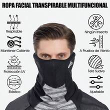 HEKE Bufanda, Transpirable Asamontaas para el Cuello Mujeres y Hombres, Protector Deportiva Bandanas, Mascara Diadema por Ciclismo, Pesca, Senderismo - Gris - Ver 7