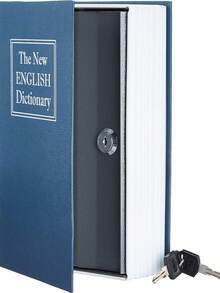 Scatola di sicurezza decorativa a forma di libro con serratura a chiave, scatola di archiviazione finta da libro, adatta per libreria domestica, negozio, salvadanaio, archiviazione documenti, colore nero